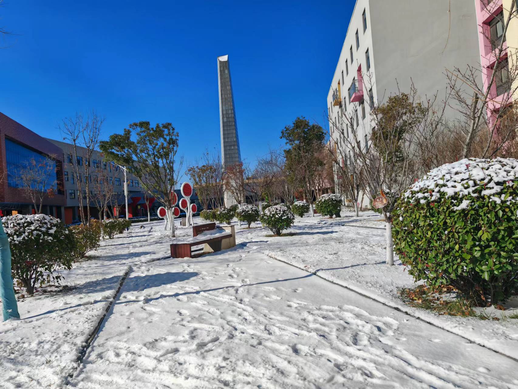 校園雪景